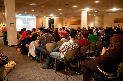 Large crowd at BarCamp DC 3